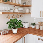 Hollyone Artificial Monstera Plant Faux Monstera Plant Potted Fake Tropical Plants Potted for Indoor Outdoor Home Desk Office Garden Farmhouse Decoration