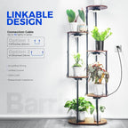 Barrina Orbgrow OG09 Puck Grow Light, 5000K 36W(4 x 9W, 540 Watt Equiv), Full Spectrum Plant Light for Indoor Plants, Magnetic & Linkable with Timer, 5 Levels Dimmable for Plant Shelf, 4 Packs, Black
