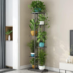 LINZINAR Plant Stand Indoor Outdoor Metal 6 Tier 7 Potted Multiple Flower Pot Holder Shelf Planter Display Shelving Unit for Patio Garden Corner Balcony Living Room (6 Tier 7 Potted, Dark Grey)