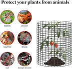 20 Pack Round Plant Protector from Animals, 12'' x 12'' Metal Plant Cages，60Pcs Metal Mesh to Keep Animals Out, Garden Protection Bunny Barricades, Wire Plant Protectors for Rabbits Chicken Duck
