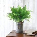 CATTREE Artificial Fern Shrubs, Plastic Boston Leaves Bushes Green Grass Fake Plants for Indoor Outdoor Garden Verandah Kitchen Office Party Table Centerpieces Wedding Christmas Decoration - 4 Pack