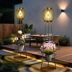 2 Pack Solar Lights Outdoor with Plant Stands, Solar Floor Lamp, Patio Decor for Garden Yard Pathway Driveway Porch