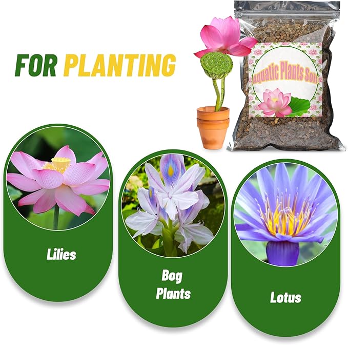 Doter Aquatic Soil for Plants - 2.2LBS, Clay Aquarium Soil Suitable for Small Ponds & Water Plants Like Lotus & Water Lily, Safe for Fish & Aquatic Life (Pack of 2)