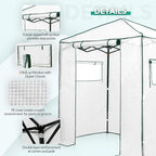 EAGLE PEAK 6x4 Portable Walk in Greenhouse, Pop Up Indoor Outdoor Greenhouse, Green House Kit with Zippered Roll-Up Doors and Windows, PE Cover, Clear/White