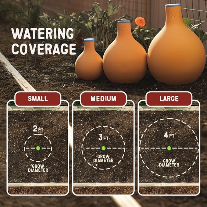 Growoya Garden OYA Large Watering Pot Plant Irrigation System Sustainable Traditional Olla Watering Smart Underground Watering Available for Garden Beds Raised Beds and Grow Bags