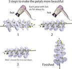 Fnize Orchid Stems Artificial Flowers Real Touch Latex Faux Phalaenopsis Branches 9 Large Blooms 38 Inches 2pcs White