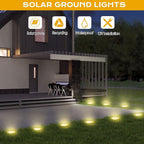 OULONGER Solar Lights Outdoor 16 Pack, Solar Garden Outdoor Waterproof Pathway Lights Bright In-Ground Lighting Decor for Lawn, Patio, Yard, Driveway, Step and Walkway Warm Lights