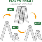 2 Pack Cucumber Trellis, 59" High Foldable A-Frame Garden Trellis for Raised Bed Garden Grow Support with Plant Support Clips Ties for Cucumber,Tomato, Climbing Plants and Flowers