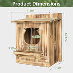 Owl House Bird House for Outside - 14.2×12×7.5 Inch Screech Owl Nesting Box, Owl-Shaped Entrance, Wooden Bird Box, Easy to Install, Ideal for Backyard Birding & Wildlife