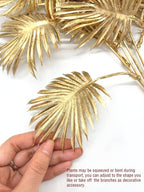 PASYOU Gold Fake Plants, Artificial Flowers Decoration for Christmas Golden Leaves Crafts Plastic Faux Grass Indoor Outdoor Home Garden Wedding Party Room Bedroom Table Centerpiece Decor, 4 Pack