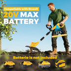 Battery Powered Tiller Compatible with Dewalt 20V Battery(Tool Only), 310RPM Folding Electric Rototiller Features 40 Steel Tines, 9.1In Tilling Width & 6.3In Depth Tiller