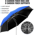 2 PACK Beach Umbrella with Clamp, 360 ° Adjustable Umbrellas for Chair, UPF50+ Umbrella for Beach Chair, Patio Chair, Wheelchair, Camping Chair, Golf Carts (Chair Not Included)