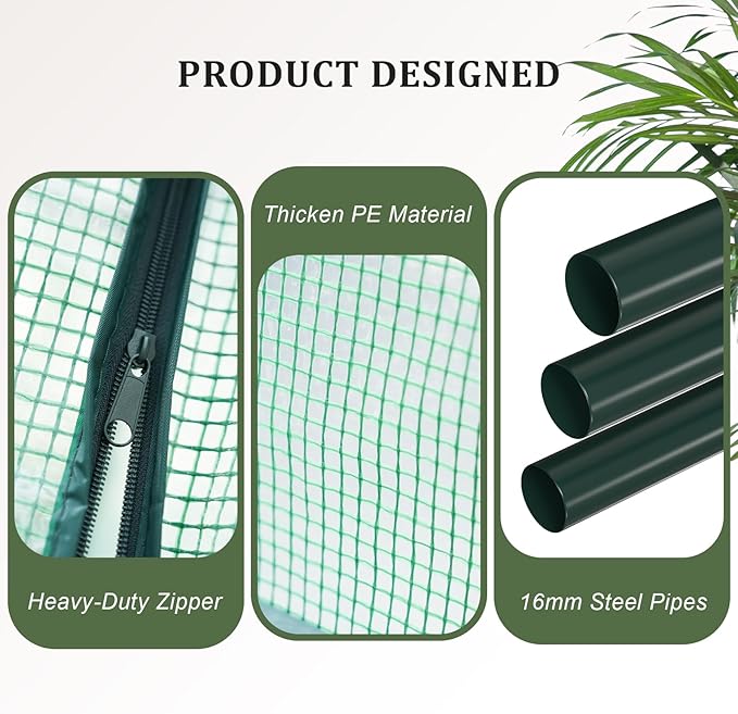 Greenhouse for Indoor Outdoor, Small Plastic Plant Green House 3-Tier Rack Stand Portable Greenhouses with Durable PE Cover for Seedling