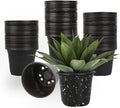 100 Packs 4 5 6 Inch Nursery Pots, Plastic Nursery Pots for Plants with Drainage Holes, Seed Starting Garden Pots of Flower Plant Container for Succulents, Transplanting (100, 4 Inch)