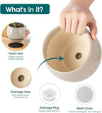 vancasso 3-Pack Ceramic Plant Pots, 3.7/4.8/6.2 Inch Indoor Planters with Saucers & Drainage Hole Planter pots for Indoor Plants and Flower, Gray