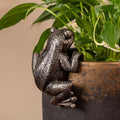 Frog Flower Pot Hugger Figurines, Frog Statue Decor for Garden Yard Fence Balcony Home Plant Décor Gifts
