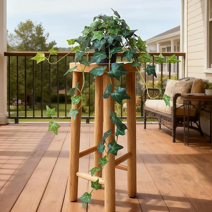 Fake English Ivy Artificial Plants with Pots - Realistic Artificial Silk Ivy Vines, Faux Plants Indoor Home Decor, Low Maintenance Hanging Plant Decoration