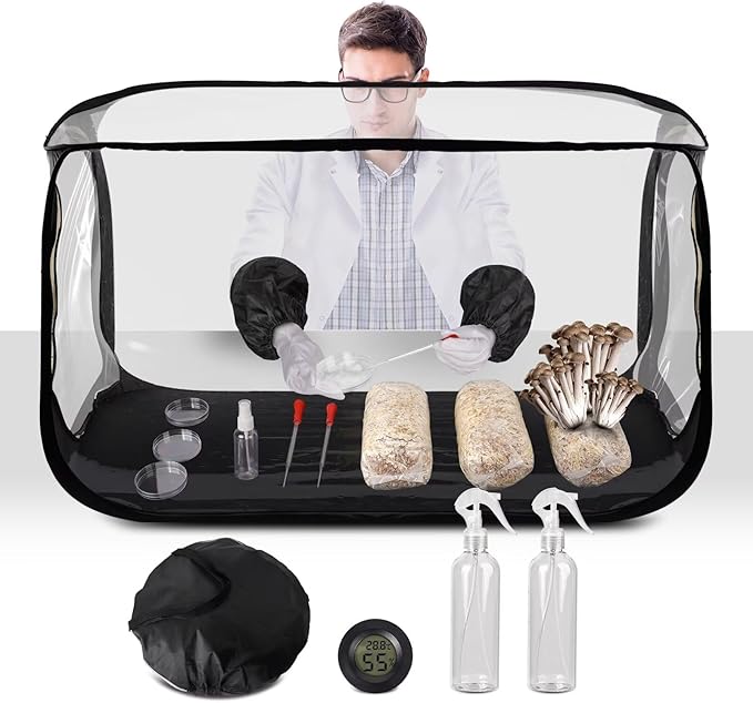 Salcod Large Still Air Box Mushroom Grow Tent - 38x20x25 Inch Clean Air Workstation, Sturdy Flow Hood for Grow Bags, Growers, and Home Scientists