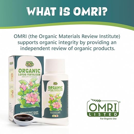 Organic Lotus Fertilizer, OMRI Listed Liquid Seaweed Extract for Water Lilies Aquatic Pond Plants, 2oz Concentrated Nutrient Boost Plant Food for Blooming Vibrant Growth