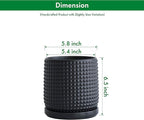 D'vine Dev 6 Inch Ceramic Beaded Stoneware Planter Pot - Flower Pot with Drainage Holes and Saucers for Indoor Succulent Plants or Flowers, Ebony Matte, 27-C-X-6