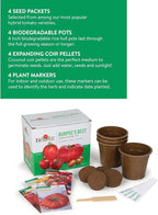 Burpee Best Starter Kit, SuperSauce, Fourth of July, Shimmer & Steakhouse, 4 Tomato Seed Packets, 4 Pots, 4 Coir Pellets & 4 Plant Markers