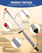 2026 Upgraded Jet Nozzle Power Washer for Garden Hose, Includes 2 High-Pressure Nozzles and Quick Connectors | Hydro Jet High Pressure Washer Tools
