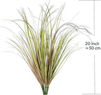 CATTREE Fake Plants Artificial Wheat Grass Outdoor Shrubs 8 Bundles, Faux Plastic Leaves Greenery Bushes for Garden Wedding Party DIY Decorations Indoor Office UV Resistant Glass Planter Filler Purple