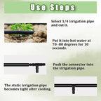 220Pcs Barbed Connectors Irrigation Fittings Kit,Irrigation Connector for 1/4" Tubing Garden Lawn Irrigation,End Plug,Barbs,Straight Barbs,Single Barbs,4-Way Coupling,Tees