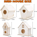 hapray 4 Pack Bird House Crafts for Kids Ages 5-8 8-12, Buildable DIY Birdhouse Kit for Children to Build, Summer Arts and Craft Projects with Paint, 3+ Boy Girl Gift for Halloween Christmas