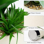 Hollyone Large Artificial Succulents Plants Faux Succulents 12" Fake Succulent Plants in Sliver Ceramic Pot Succulent Plant for Desk Modern Home Living Room Office Table Bathroom Decor