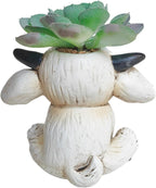 Succulents Plants Artificial, Mini Fake Succulents in Resin Cartoon Animal Goat Pot for Desk Livingroom Home Decoration Office Decor