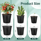 120 Pcs Small Plastic Palnt Pot, 4 5 6 Inch Nursery Pots with Drainage, Seedlings Starter Pots for Plants, Great for Herbs, Cuttings, and Starter Plants (120 pcs,456 inch)
