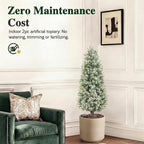 PATIO CHOICE 3ft Artificial Topiary Trees with Ground Spike Set of 2 Outdoor Faux Plants Realistic Faux Bushes and Shrubs Decorations for Outdoor Front Porch Garden