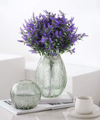 RECUTMS Artificial Greenery Lavender Fake Shrubs Flowers 8 Bundles UV Resistant Hanging Planter Flora Fence Indoor Outside Decor Wedding Table Flowers Arrangement Bouquet Filler (Purple)