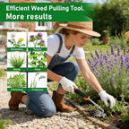 Weed Puller Tool, 2-in-1 Hand Weeder Tool with 4 Sharp Tines & Blade, Manganese Steel Garden Weed Remover, Ergonomic Handle Weeding Tool for Lawn, Yard,Vegetable Garden, Dandelion &Thistle Root Puller