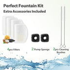 ORSDA Cat Water Fountain Stainless Steel, 3L Automatic Pet Drinking Fountain for Cats Inside, Dog Water Dispenser with Adjustable Water Flow and 6 Replacement Filters for Cats, Dogs