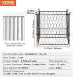 VEVOR 4 Pack Plant Protectors from Animals, 13.4'' x 13.4'' Chicken Wire Plant Protector, Plant Cages for Outdoor Plants, Flowers & Vegetables, Keeps Bunny Chicken Squirrels Out, 16pcs Metal Mesh