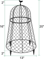 10 Packs Garden Cloches for Plants, Plant Protectors from Animals, Chicken Wire Cloche, Plant Cloche and Cage, Protection for Your Plants and Seedlings, 13" D x 20" H - Black