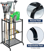 Garden Tool Organizer and Storage, Yard Tool Organizer for Garage Up to 41 Tools, 3-tire Yard Tool Holder Holding Long Handled Tools for Shed Garden Outdoor