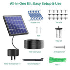 NFESOLAR 3W Solar Automatic Drip Irrigation Kit with LCD Timer, Customizable Watering Duration 1–30min & Interval 3h–7d, Anti-Siphoning Device for Potted Plants, Balcony, Garden, Patio, Vacation