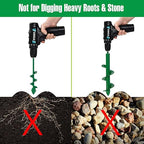 Auger Drill Bit for Planting 4 Pack, Garden Ground Earth Spiral Drill Bit for 3/8" Hex Drive Drill, Easy Bulb Auger for Post Hole Digger Flowers, Bedding Digging Plant Rapid Planter Tool
