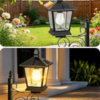 2-in-1 Outdoor Solar Lamp Post Light with Planter: Dusk to Dawn Solar Powered Light,Solars Lamp Post with Planter,Solars Lamps Postc,for ardens, Outdoor Floor Lamps (1 Set)