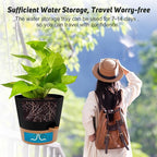 10-Inch Plant Pots, Self-Watering Planters with Drainage Holes & Saucers for Indoor and Outdoor Plants (2-Pack, Black)