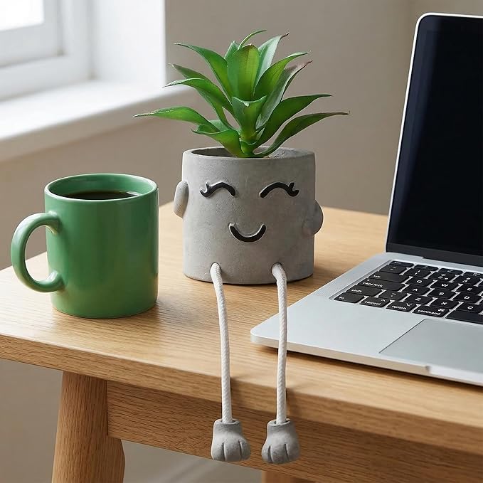 Fake Plant with Hanging Leg Artificial Succulents Plant in Mini Pot Shelf Bathroom Office Window Desk Kitchen Decor Faux Cute Real Plant 1 PC