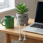 Fake Plant with Hanging Leg Artificial Succulents Plant in Mini Pot Shelf Bathroom Office Window Desk Kitchen Decor Faux Cute Real Plant 1 PC