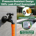 100FT Flexible Lightweight Garden Hose w/ 10Pattern Spray Nozzle,3/4 Inch,2026 Braided Elastic Garden Hose,Triple Latex Core,No-Kink,Anti-Burst,Leak-Proof,Easy Use&Storage (OrangeBlack)