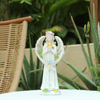 Solar Angel Outdoor Garden Decor Statues - 11.5 inches Angel Figurines Outdoor Sculptures with Succulent, Garden Statues for Outside, Patio, Balcony, Lawn Ornaments or Housewarming Gift