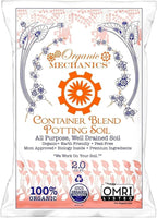 Organic Mechanics Container Blend Potting Soil, 2 Cu Ft - All-Purpose, Peat-Free, Well-Drained Blend with Compost, Rice Hulls, and Worm Castings for Growing Annuals, Perennials, Woody Plants