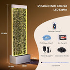 Jocoevol Bubble Wall Waterfall Fountain, Acrylic Indoor Floor Standing Water Wall with Changing LED Color Lights Remote Control, 63.4" x 19", Housewarming, Home Decor (Bubble Wall)