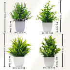 SZC&MFZ Mini Artificial Potted Plants Fake Plants,4 PCS Faux Potted Plants for Room,Home, Bathroom, Bedroom, Living Room, Kitchen and Office Decoration.